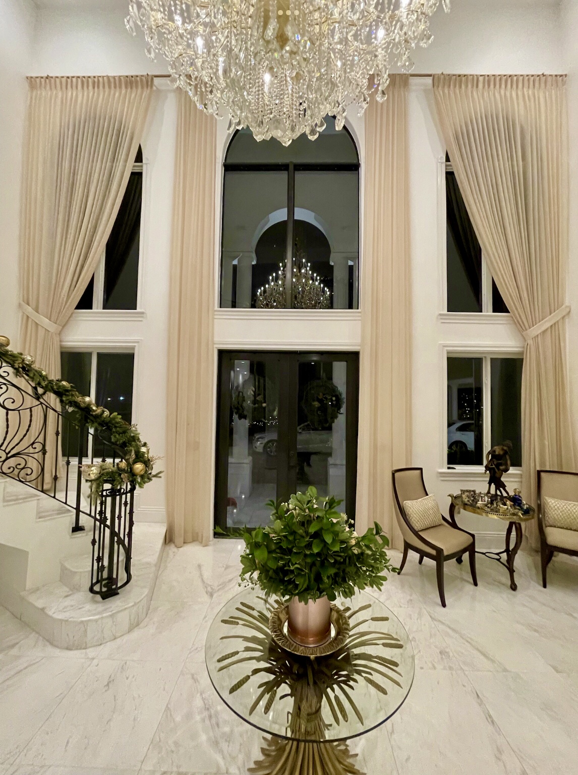 Luxury foyer drapery