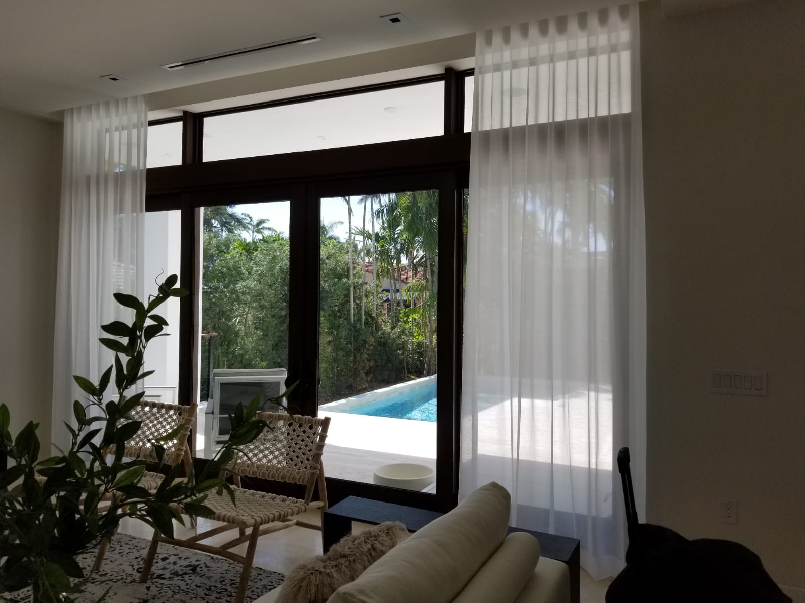 Modern living room drapery