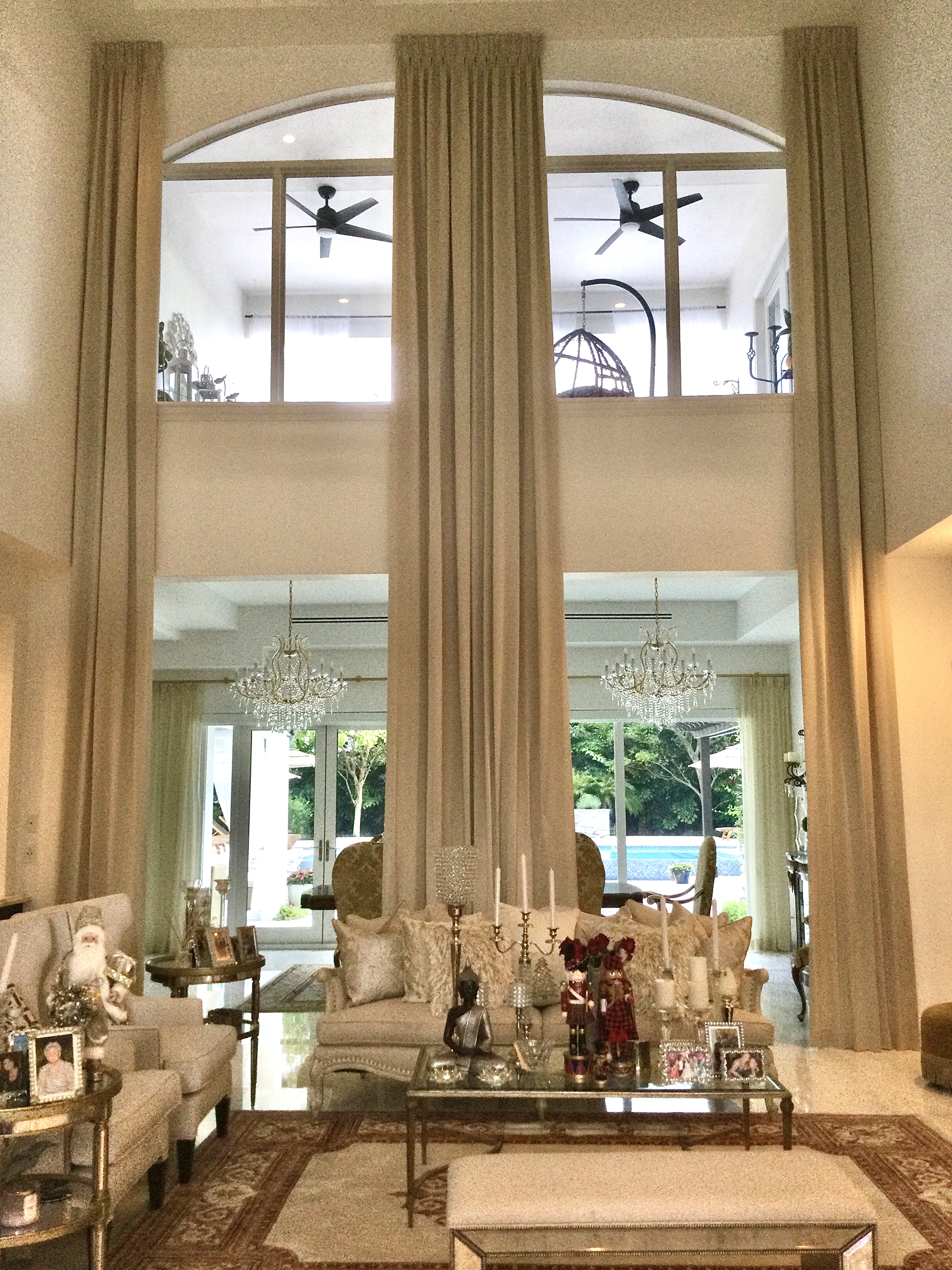 Double-height luxury drapery