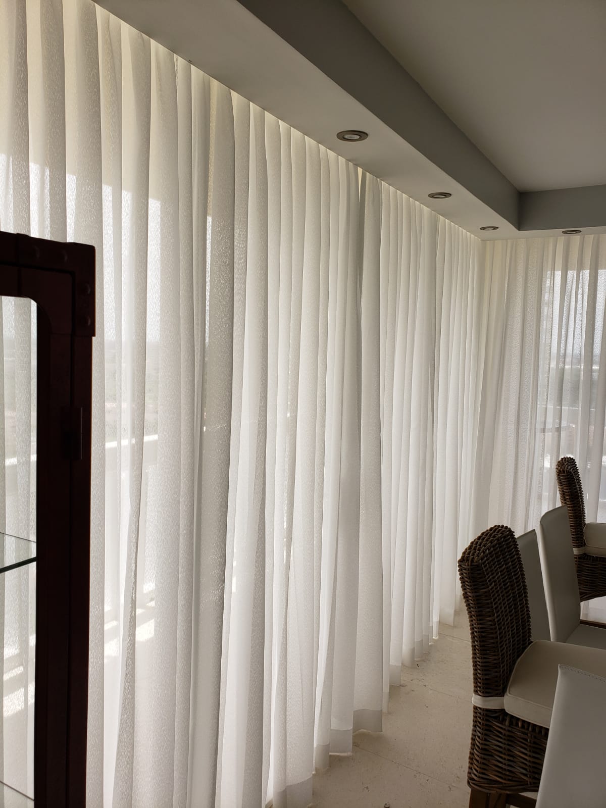 Ripple fold sheer drapery