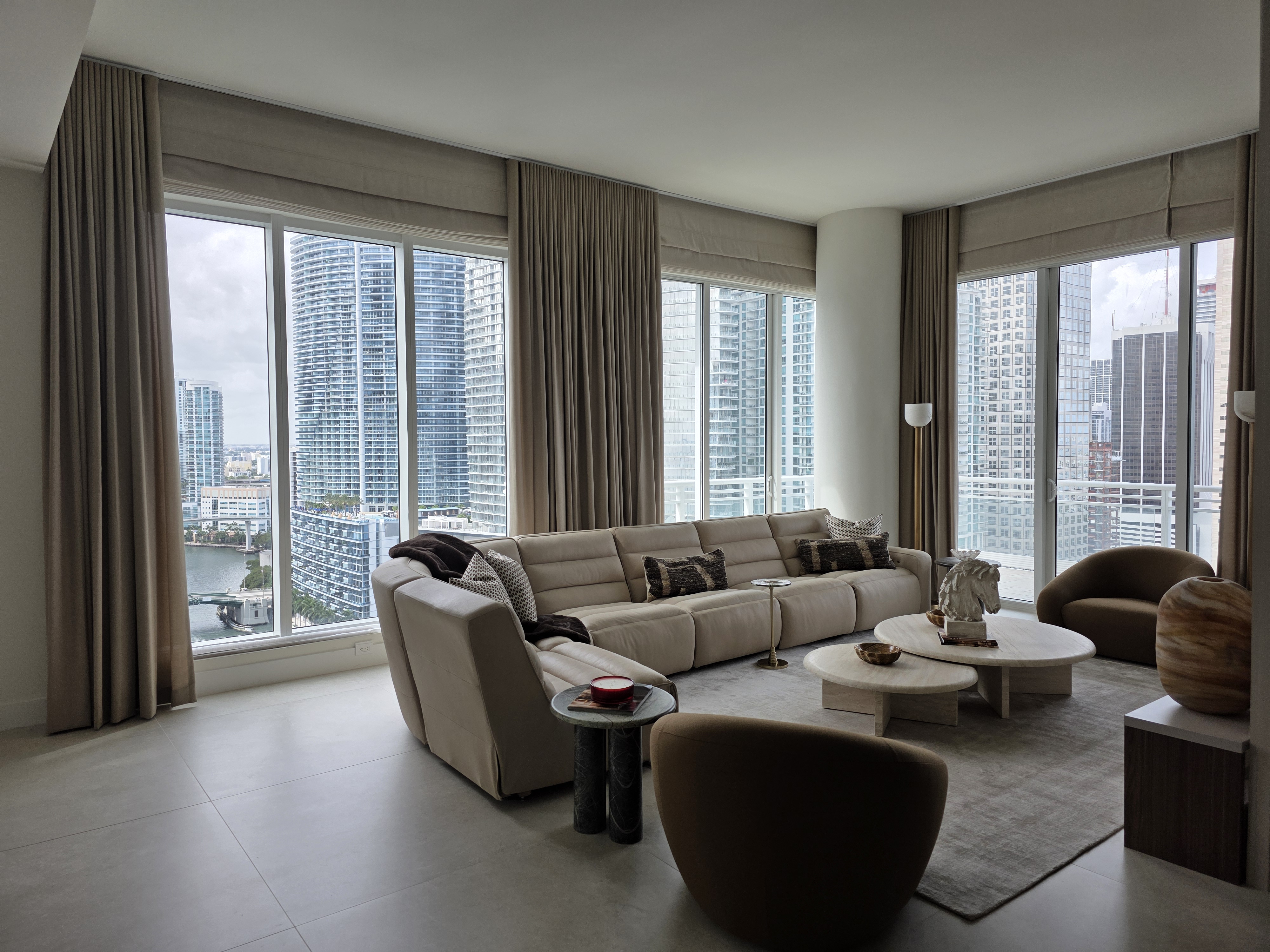 Luxury Brickell penthouse drapery