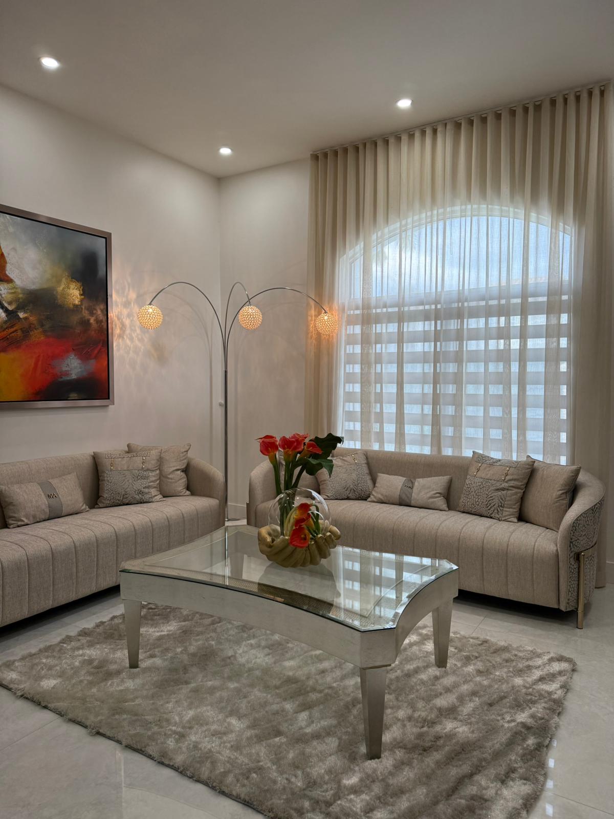 Arched windows luxury drapery